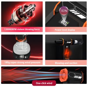 130,000RPM 2-in-1 Handheld Turbo Fan, Air Duster & Mini Vacuum - Image 6